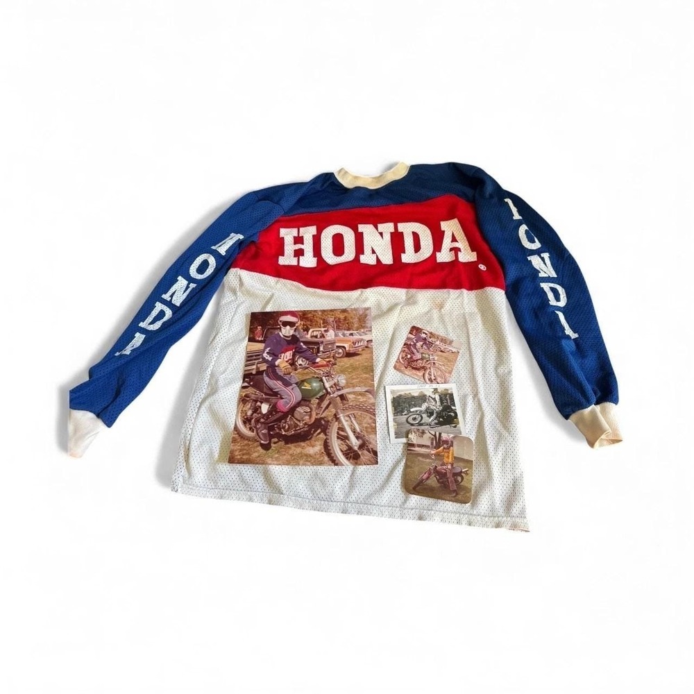 VTG 1970s Hondaline Honda Motocross Jersey Mesh M Racing Shirt #64 w/ Photos